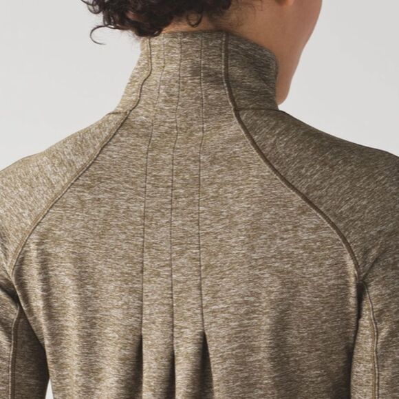 Lululemon Rush Hour 1/2 Zip Sweatshirt Women Size 10 Heathered Military Green - Picture 12 of 14